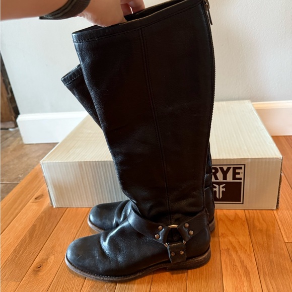 Frye Dark Leather Riding Boots - Picture 4 of 8